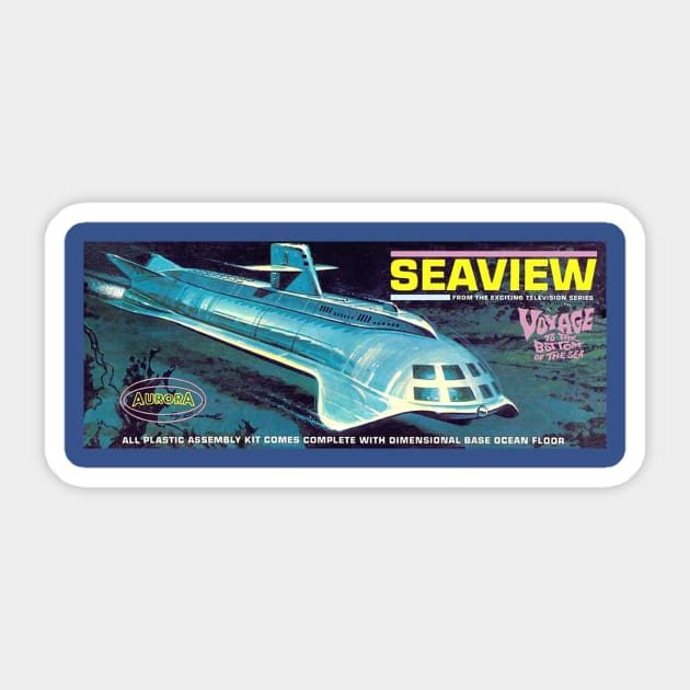 Vintage Model Kit Box Art - Aurora Voyage to the Bottom of the Sea Sticker by Starbase79